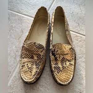 TODS Snakeskin Loafers Size 37